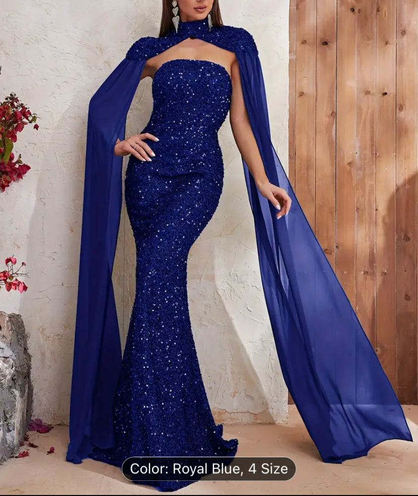 Royal blue mock  dress special occasion