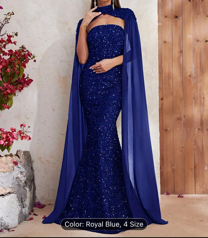 Royal blue mock  dress special occasion